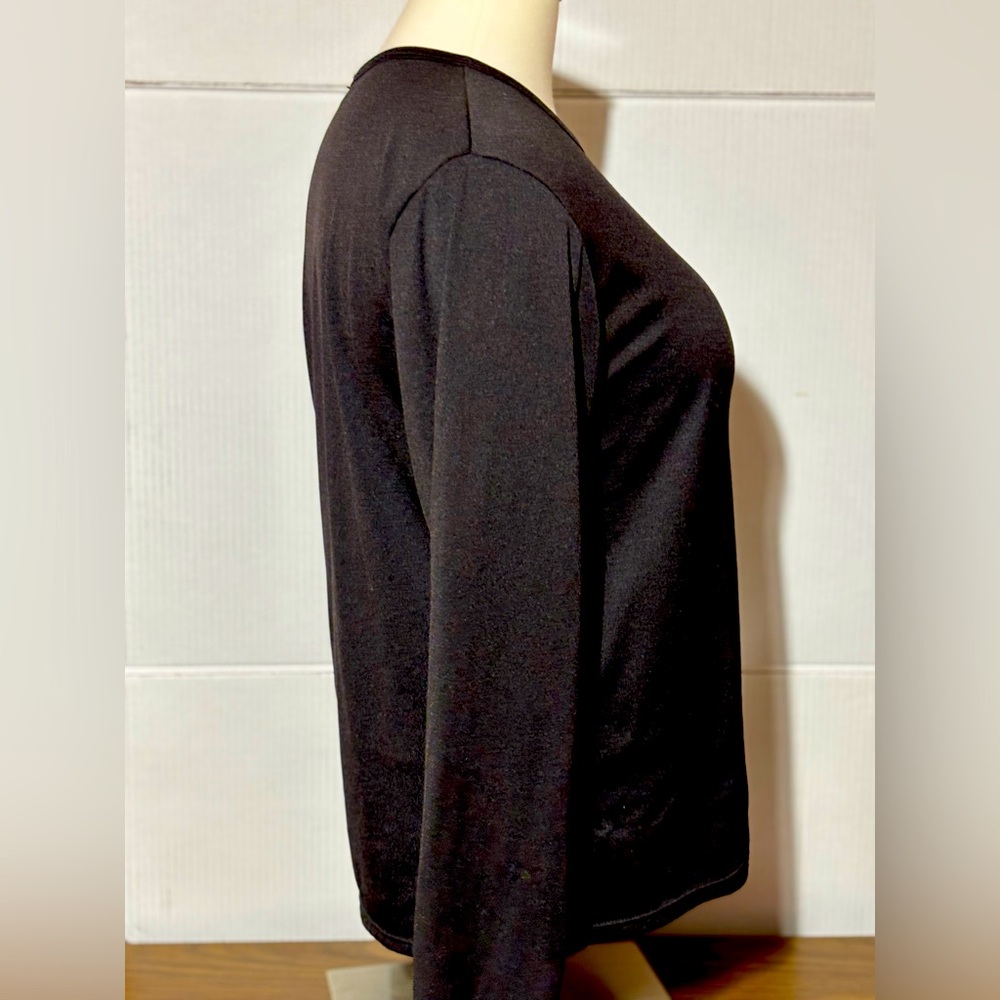Basic black long sleeve women’s tee XXL GOES W/everything 29” L 22” p2p - Picture 4 of 7